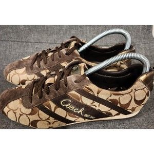 Coach Henrietta low top shoes womens size 8 M‎ Brown suede